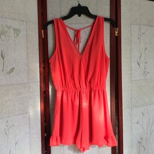 Astr the Label tieback romper with ruffle detail